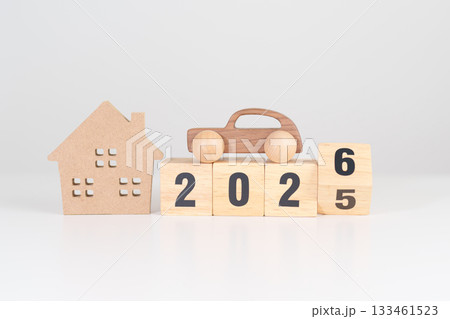 2025 end year to Happy New Year 2026 with house and Car model. real estate, Home mortgage and car loan, tax, investment, financial, savings, interest rate, economic recession and New Year concepts 2025 end year to Happy New Year 2026 with house and Car model. real estate, Home mortgage and car loan, tax, investment, financial, savings, interest rate, economic recession and New Year concepts 133461523