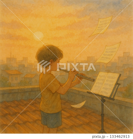 夕日 夕焼け 夕暮れ 133462913