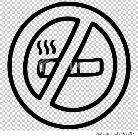Hand drawn outline of no smoking sign for symbol, signage, message, campaign badge, human, people, healthy lifestyle, hobbies, leisure, life, sticker, cigarette icon Hand drawn outline of no smoking sign for symbol, signage, message, campaign badge, human, people, healthy lifestyle, hobbies, leisure, life, sticker, cigarette icon 133463297