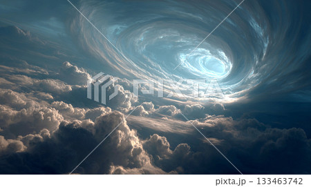渦巻く雲のトンネル AI画像のイラスト素材 [133463742] - PIXTA