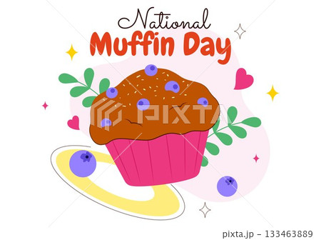 National Muffin Day Vector Illustration On February 20th Featuring Chocolate Chip Classic Treats In A Delicious Flat Cartoon Style Background National Muffin Day Vector Illustration On February 20th Featuring Chocolate Chip Classic Treats In A Delicious Flat Cartoon Style Background 133463889