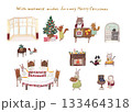 クリスマスパーティの準備（個別イラスト・透過） 133464318