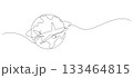 airplane flying around the world one line drawing continuous 133464815