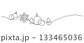 continuous line drawing of christmas ornament celebration event 133465036