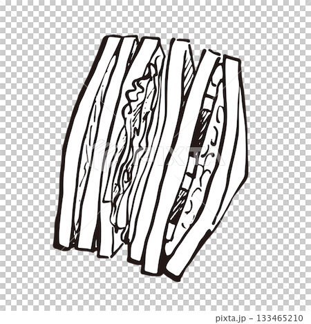 三明治線條畫插圖 133465210