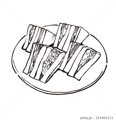 サンドウィッチの線画イラスト 133465211