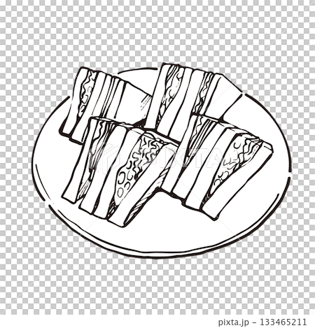 Sandwich line drawing illustration 133465211