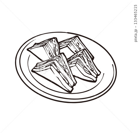 サンドウィッチの線画イラスト 133465215