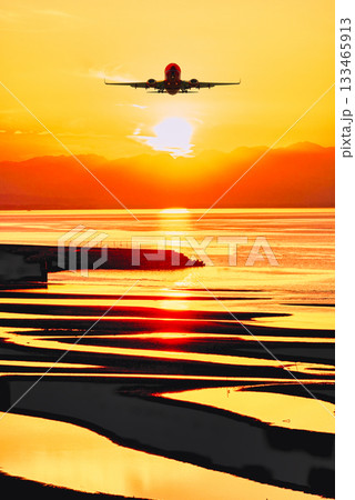 真玉海岸の美しいサンセット風景 133465913