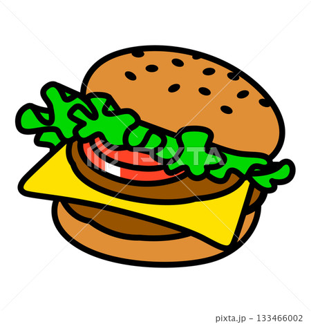 ファストフード店のハンバーガー 133466002