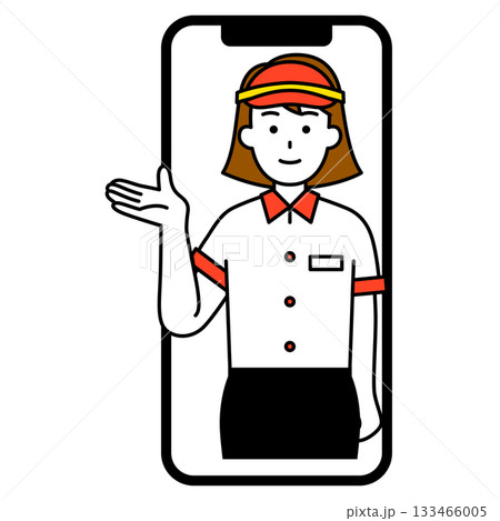 ファストフード店へのモバイルオーダー 133466005