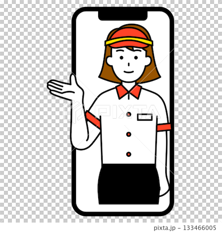 ファストフード店へのモバイルオーダー 133466005