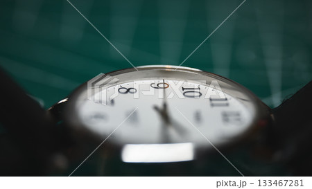Elegant classic watch showing time up close. Elegant classic watch showing time up close. 133467281