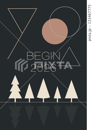 Minimalist New Year 2026 Nature Poster Design 133467775