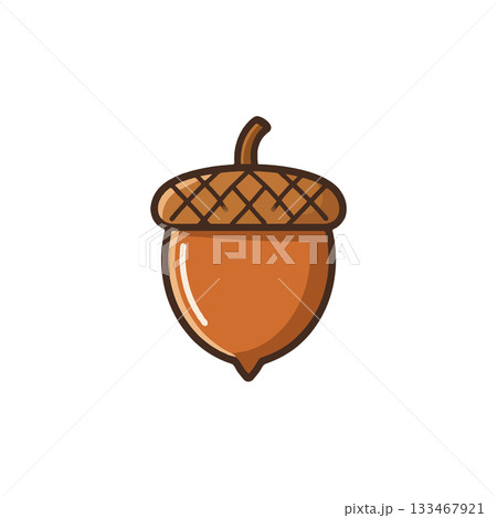 Stylized acorn illustration with clean lines perfect for autumn themed designs and nature inspired Stylized acorn illustration with clean lines perfect for autumn themed designs and nature inspired 133467921