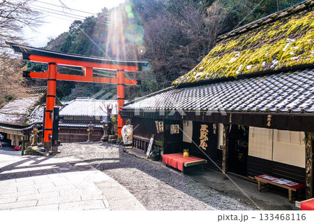 【重要伝統的建造物群保存地区】嵯峨鳥居本 冬の街並みの風景9 京都府京都市右京区 【重要伝統的建造物群保存地区】嵯峨鳥居本 冬の街並みの風景9 京都府京都市右京区 133468116