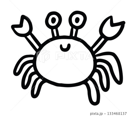 Hand drawn crab outline for kid colouring book, sea life, under the sea, aquarium, ocean, post card, animals, zoo, souvenir shop, cartoon character, comic, mascot, plush toy, kid doll, sticker, sketch Hand drawn crab outline for kid colouring book, sea life, under the sea, aquarium, ocean, post card, animals, zoo, souvenir shop, cartoon character, comic, mascot, plush toy, kid doll, sticker, sketch 133468137