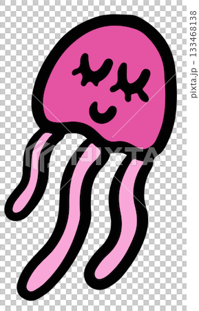 Hand drawn jellyfish illustration for sea life, under the sea, aquarium, ocean, post card, animals, zoo, souvenir shop, cartoon character, comic, mascot, toy, kid doll, sticker, cute patch, brooch Hand drawn jellyfish illustration for sea life, under the sea, aquarium, ocean, post card, animals, zoo, souvenir shop, cartoon character, comic, mascot, toy, kid doll, sticker, cute patch, brooch 133468138