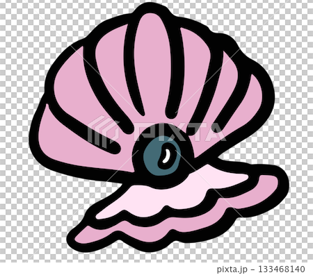 Hand drawn seashell with pearl illustration for sea life, under the sea, aquarium, ocean, post card, animal, souvenir shop, cartoon character, comic, mascot, toy, kid doll, sticker, cute patch, brooch Hand drawn seashell with pearl illustration for sea life, under the sea, aquarium, ocean, post card, animal, souvenir shop, cartoon character, comic, mascot, toy, kid doll, sticker, cute patch, brooch 133468140