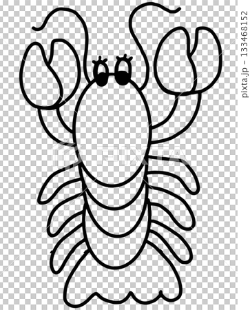 Hand drawn outline of lobster for sea life, under the sea, aquarium, ocean, post card, animals, zoo, souvenir shop, cartoon character, comic, plush toy, kid doll, sticker, sea food, kid colouring book Hand drawn outline of lobster for sea life, under the sea, aquarium, ocean, post card, animals, zoo, souvenir shop, cartoon character, comic, plush toy, kid doll, sticker, sea food, kid colouring book 133468152