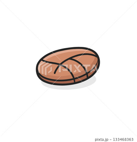 Minimalist concha illustration showcases traditional mexican sweet bread with geometric design Minimalist concha illustration showcases traditional mexican sweet bread with geometric design 133468363