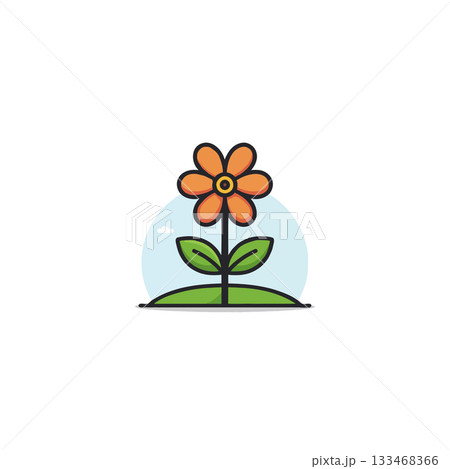 Stylized bloom illustration on a gentle gradient, conveying freshness, simplicity, and natural 133468366