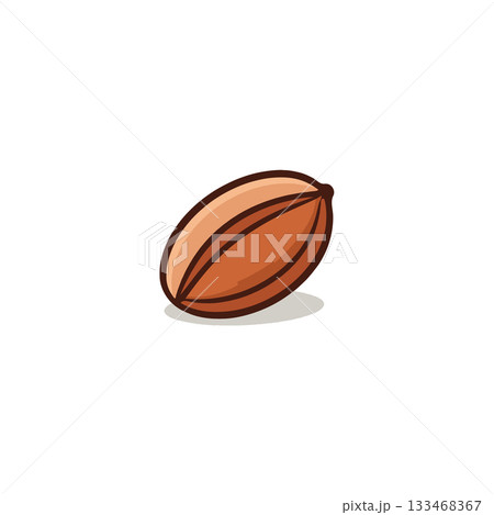 Minimalist cocoa bean illustration showcasing organic farming products in tropical agroforestry 133468367