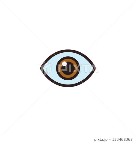 Simplified human eye illustration showing clarity vision and attention focus on symbolic 133468368