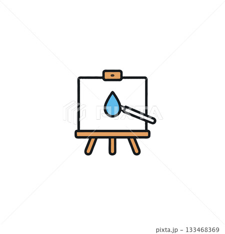 Creative conceptualization depicted on canvas with brushstroke visualization, artistic depiction Creative conceptualization depicted on canvas with brushstroke visualization, artistic depiction 133468369
