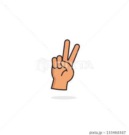 Stylized peace gesture illustration a symbol of positivity and hope for a brighter future with 133468387