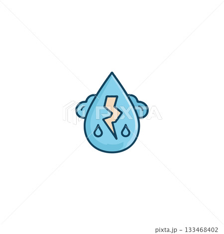 Stylized water droplet icon representing climate change effects illustrating environmental crisis Stylized water droplet icon representing climate change effects illustrating environmental crisis 133468402