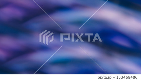 Blur crystal lens. Neon glow. Colorful light leak blending on defocused abstract background. Art luminosity purple blue violet texture. 133468486