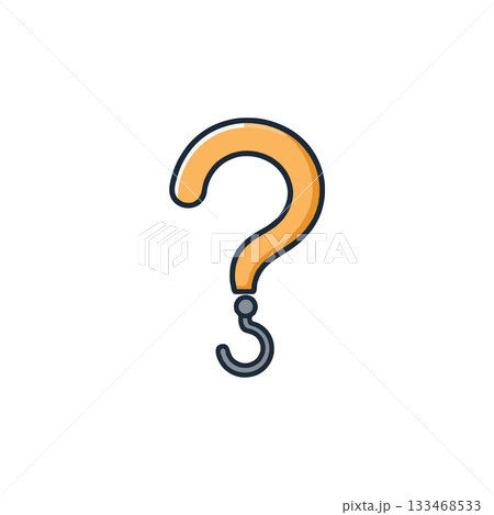 A captivating golden question mark illustration, representing uncertainty and the pursuit of A captivating golden question mark illustration, representing uncertainty and the pursuit of 133468533