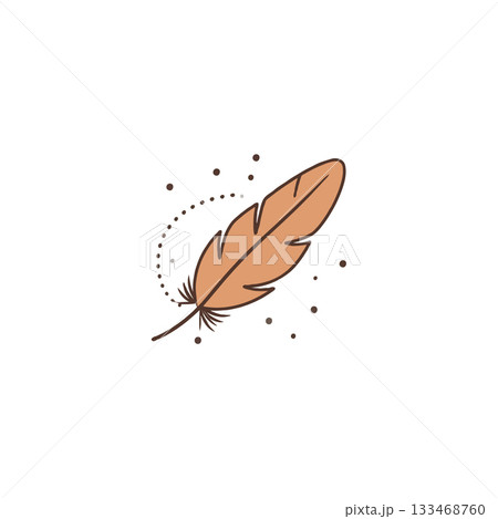 Delicate feather illustration with subtle stippling detail evoking lightness and ethereal quality Delicate feather illustration with subtle stippling detail evoking lightness and ethereal quality 133468760