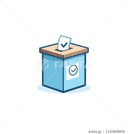 Simple ballot box design, indicating democratic participation, symbolizes fair voting and election Simple ballot box design, indicating democratic participation, symbolizes fair voting and election 133469008