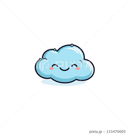 Whimsical sky friend joyful vapor character gentle weather element with happy expression floating 133470005