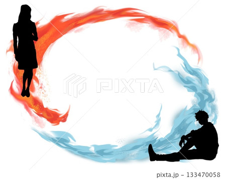 揺れる炎のフレーム（男女） 133470058