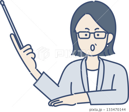 差し棒を持った40代女性のイラスト 差し棒を持った40代女性のイラスト 133470144