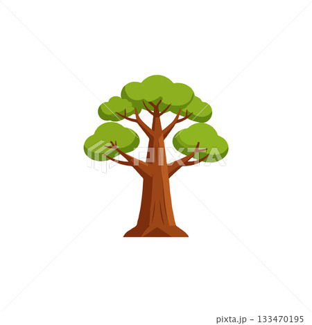 Isolated cartoon depiction of a tree showcasing its trunk branches leaves simple illustration for Isolated cartoon depiction of a tree showcasing its trunk branches leaves simple illustration for 133470195
