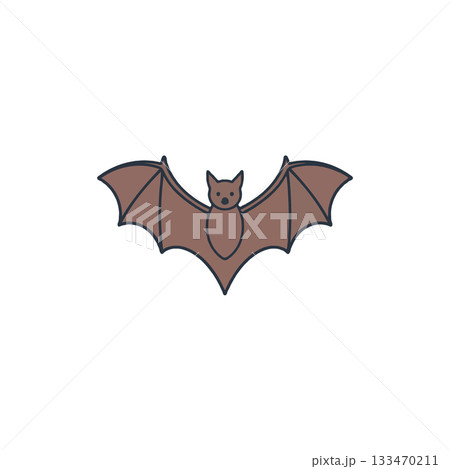 Isolated stylized bat illustration perfect for Halloween themes or educational materials featuring Isolated stylized bat illustration perfect for Halloween themes or educational materials featuring 133470211