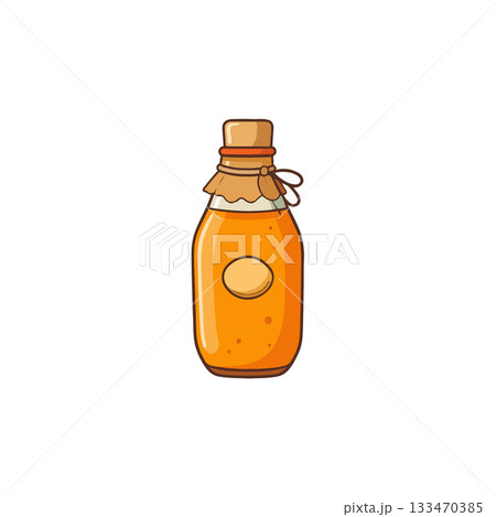 Vintage charm handcrafted beverage illustration in bottle with seal and string for refreshing 133470385