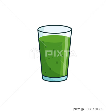 Refreshing green smoothie in a glass, illustrating healthy eating and vitality, an artistic food Refreshing green smoothie in a glass, illustrating healthy eating and vitality, an artistic food 133470395
