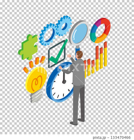 致力於提高工作效率的男子 致力於提高工作效率的男子 133470466