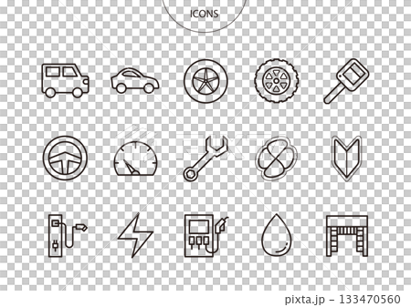 Car automobile icon pictogram vector illustration set 133470560