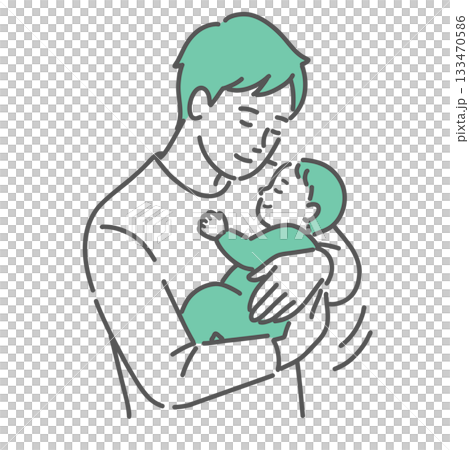 Young man cradling a baby 133470586