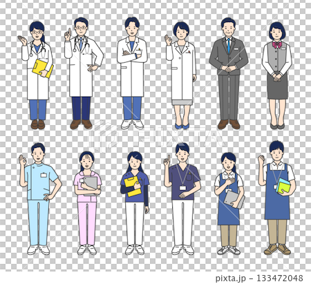 醫生、護士和醫務工作者的簡單插圖素材集 醫生、護士和醫務工作者的簡單插圖素材集 133472048