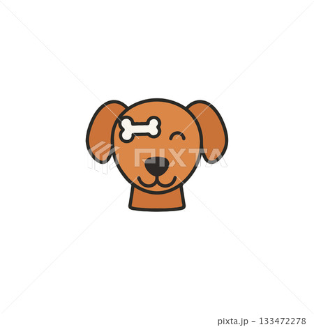 Whimsical canine portrait with bone accessory for playful designs and visual communications a cute Whimsical canine portrait with bone accessory for playful designs and visual communications a cute 133472278