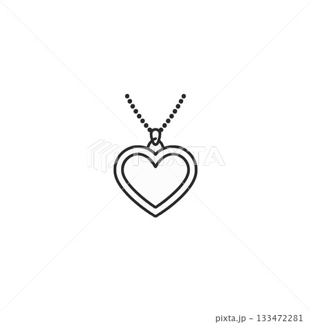 Minimalist heart pendant suspended from delicate dotted chain evokes modern sentimentality and 133472281