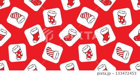 christmas pattern seamless sock vector cartoon doodle checked wrapping paper scarf isolated tile wallpaper repeat background illustration design 133472453