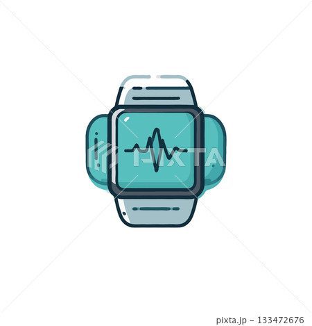 Smartwatch health monitoring with heart rate display providing insights for a healthy lifestyle 133472676